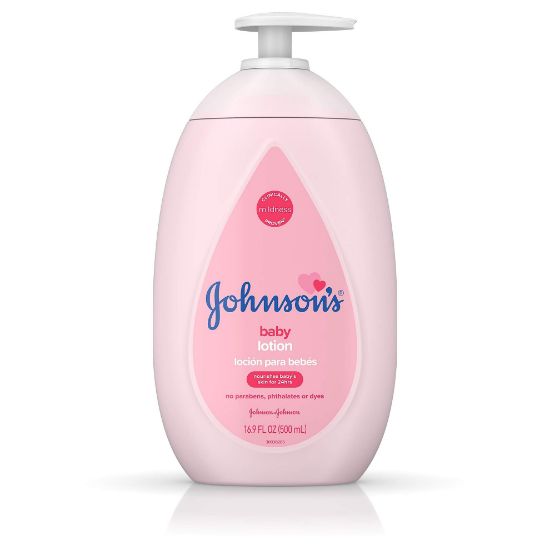 Picture of Johnson's Moisturizing Pink Baby Lotion with Coconut Oil, Hypoallergenic, 16.9 fl. oz