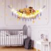 Picture of CERETIA Stuffed Animal Hammock with LED Light, 2 Pack Toy Hammock for Stuffed Animals Storage for Kids, Stuffed Animal Hammock Corner, Purple