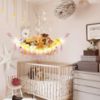 Picture of CERETIA Stuffed Animal Hammock with LED Light, 2 Pack Toy Hammock for Stuffed Animals Storage for Kids, Stuffed Animal Hammock Corner, Pink