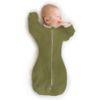 Picture of SwaddleDesigns Transitional Swaddle Sack, Arms Up Half-Length Sleeves & Mitten Cuffs, Swaddle for Newborn Transition to Baby Sleep Sack Wearable Blanket, 3-6 Month, 14-21 lb, Heathered Green Turtle