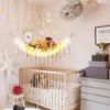 Picture of CERETIA Stuffed Animal Hammock with LED Light, 2 Pack Toy Hammock for Stuffed Animals Storage for Kids, Stuffed Animal Hammock Corner, White