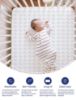 Picture of TotAha Premium Stretchy Crib Sheets (2-Pack)-Hypoallergenic, Silky Comfort, Buttery Soft, Calming Effect, All-Season Jersey-Knit Sheets, 9'' Extra Deep Pocket (Belgian & Blue Painted Elephant)
