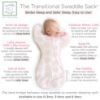 Picture of SwaddleDesigns Transitional Swaddle Sack, Arms Up Half-Length Sleeves & Mitten Cuffs, Swaddle for Newborn Transition to Baby Sleep Sack Wearable Blanket, 3-6 Month, 14-21 lb, Heavenly Floral Pink