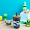 Picture of Zak Designs Kelso Toddler Cups For Travel or At Home, 12oz Vacuum Insulated Stainless Steel Sippy Cup With Leak-Proof Design is Perfect For Kids (Zaksaurus)
