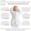 Picture of SwaddleDesigns Transitional Swaddle Sack, Arms Up Half-Length Sleeves & Mitten Cuffs, Swaddle for Newborn Transition to Baby Sleep Sack Wearable Blanket, Medium, 3-6 Month, 14-21 lb, Sterling Dots