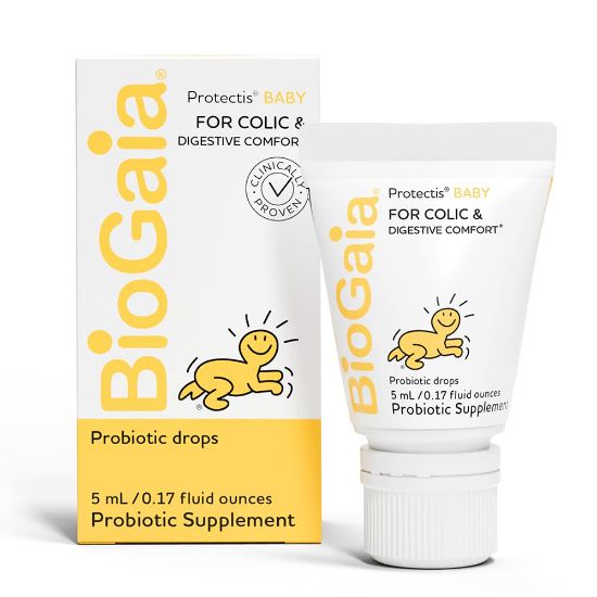 Picture of BioGaia Protectis Baby Probiotic Drops | Baby Essentials for Colic & Gas Relief | Safe for Newborns | Ease Crying, Fussing, Colic, Gas, Spit-ups & Constipation | No Dairy, Soy & Gluten | 5mL