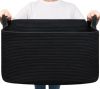 Picture of Goodpick Large Blanket Basket Living Room, 21.6" x 14.9" x 11.8" Woven Storage Basket for Blankets, Toys, Rectangle Rope Dirty Clothes Baskets for Nursery, Bedroom, Black