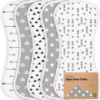 Picture of Organic Burp Cloths Baby Boy & Girl - 5-Pack Super Absorbent Cotton Burping Cloths for Babies, Soft & Plush Newborn Spit Up Rags, Infant Towels for Milk Spit Up, Unisex,Large 21" x 10"(Grayscape)