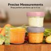 Picture of KeaBabies 6pk 4oz Glass Baby Food Containers - Leak-Proof, Microwavable Small Baby Glass Jars with Lids, Baby Food Storage Containers, Baby Snack Containers, BPA-Free Baby Food Jars (Roseate)