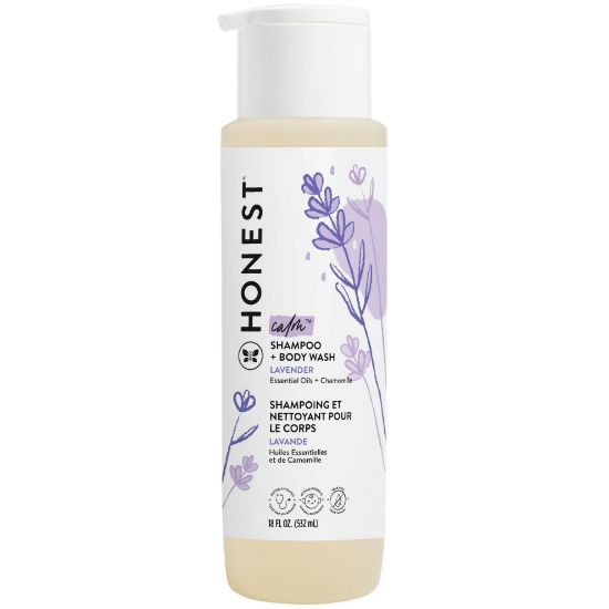 Picture of The Honest Company 2-in-1 Cleansing Shampoo + Body Wash | Gentle for Baby | Naturally Derived, Tear-free, Hypoallergenic | Lavender Calm, 18 fl oz