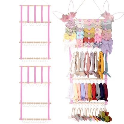 Picture of POVETIRE Headband Holder Hair Bows Organizer for Girls, Baby Headbands Hair Accessories Organizer Storage Wall Hanging Decor for Toddler Girls Room