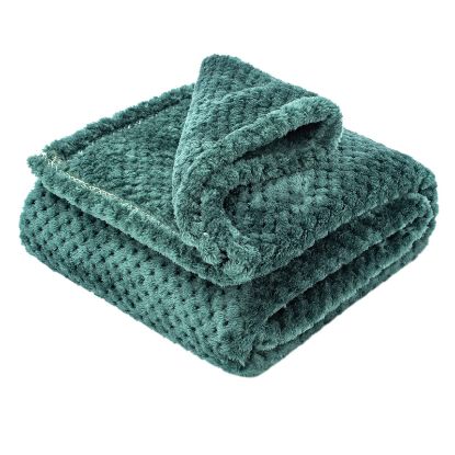 Picture of Fuzzy Blanket or Fluffy Blanket for Baby Girl or boy, Soft Warm Cozy Coral Fleece Toddler, Infant or Newborn Receiving Blanket for Crib, Stroller, Travel, Decorative (40Wx60L, M-Black Green)