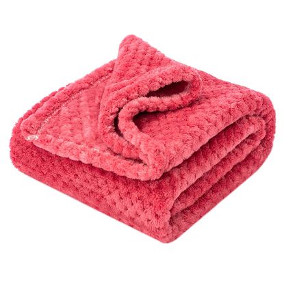 Picture of Fuzzy Blanket or Fluffy Blanket for Baby Girl or boy, Soft Warm Cozy Coral Fleece Toddler, Infant or Newborn Receiving Blanket for Crib, Stroller, Travel, Decorative (40Wx60L, M-Raspberry)