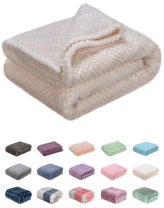 Picture of Fuzzy Throw Blanket, Plush Fleece Blankets for Adults, Toddler, Boys and Girls, Warm Soft Blankets and Throws for Bed, Couch, Sofa, Travel and Outdoor, Camping (40Wx60L, M-Cream)