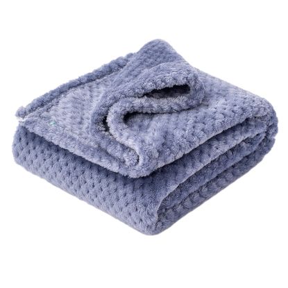 Picture of Fuzzy Blanket or Fluffy Blanket for Baby Girl or boy, Soft Warm Cozy Coral Fleece Toddler, Infant or Newborn Receiving Blanket for Crib, Stroller, Travel, Decorative (40Wx60L, M-Pearl Blue)