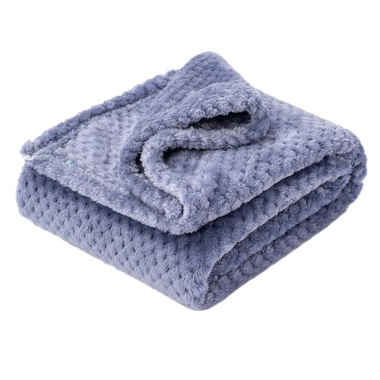 Picture of Fuzzy Blanket or Fluffy Blanket for Baby Girl or boy, Soft Warm Cozy Coral Fleece Toddler, Infant or Newborn Receiving Blanket for Crib, Stroller, Travel, Decorative (40Wx60L, M-Pearl Blue)