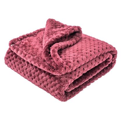 Picture of Fuzzy Blanket or Fluffy Blanket for Baby Girl or boy, Soft Warm Cozy Coral Fleece Toddler, Infant or Newborn Receiving Blanket for Crib, Stroller, Travel, Decorative (40Wx60L, M-Coral Red)