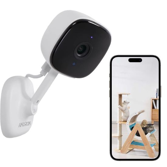 Picture of WiFi Indoor Camera for Home Security, 24/7 Recording Camera for Office/House/Apartment, Cloud & SD Card Storage, 2-Way Audio, Night Vision, AI Motion Detection, Alexa/Google Assistant Supported