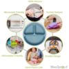 Picture of WeeSprout Suction Plates for Babies & Toddlers - 100% Silicone, Dinnerware Stays Put, Divided Design for Picky Eaters, Microwave & Dishwasher Friendly, 3 Pack (Matte Pink, Purple & Blush Pink)
