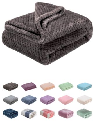 Picture of Fuzzy Throw Blanket, Plush Fleece Blankets for Adults, Toddler, Boys and Girls, Warm Soft Blankets and Throws for Bed, Couch, Sofa, Travel and Outdoor, Camping (40Wx60L, M-Eagle Grey)