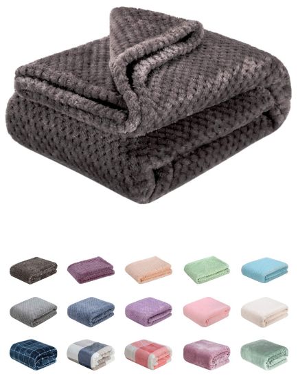 Picture of Fuzzy Throw Blanket, Plush Fleece Blankets for Adults, Toddler, Boys and Girls, Warm Soft Blankets and Throws for Bed, Couch, Sofa, Travel and Outdoor, Camping (40Wx60L, M-Eagle Grey)
