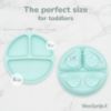 Picture of WeeSprout Suction Plates for Babies & Toddlers - 100% Silicone, Dinnerware Stays Put, Divided Design for Picky Eaters, Microwave & Dishwasher Friendly, 3 Pack