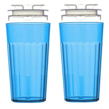 Picture of Reflo Smart Cup (Blue 2-Pack) Open Training Cup, Toddler Cup, No Suction 6oz, 360 Control-Flow, USA MADE Premium High-Impact Plastic