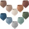 Picture of Konssy Muslin Baby Bibs 10 Pack Baby Bandana Drool Bibs 100% Cotton for Unisex Boys and Girls, Soft Absorbent Set for Teething and Drooling