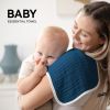 Picture of Synrroe Burp Cloths Large, Muslin Burp Cloths for Baby Girls and Boys, Pack of 10 Extra Absorbent and Soft Muslin, 6 Layers 20 by 10 Inches 100% Cotton (Blue Sets 10 Pack)