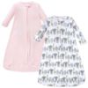 Picture of Hudson Baby Unisex Baby Cotton Long-Sleeve Wearable Sleeping Bag, Sack, Blanket, Pink Safari, 0-3 Months