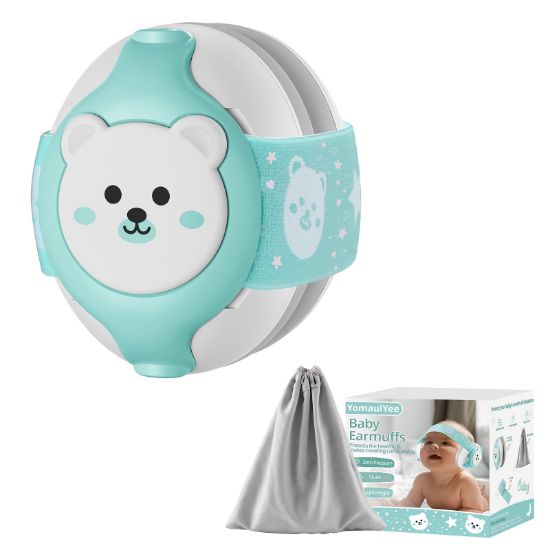 Picture of YomauiYee Baby Headphones,Bear Baby Ear Protection Noise Cancelling Headphones for Infants 0-36 Months,Baby Travel Essentials with Carrying Bag Baby Earmuffs for Sleep/Airplane/Outdoor