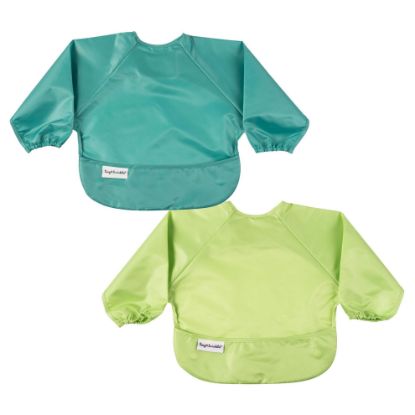 Picture of Tiny Twinkle Mess Proof Baby Bib |2 Pack Waterproof Smock Bib for Eating, Machine Washable Full Sleeve with Pocket (Rainforest, Small 6-24 Months)