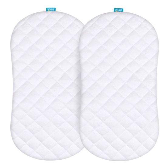 Picture of Bassinet Mattress Pad Cover Compatible with Halo BassiNest Swivel Sleeper, 2 Pack, Waterproof Quilted Ultra Soft Viscose Made from Bamboo Terry Surface, Breathable and Easy Care