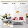 Picture of 2 Pack Small Woven Basket with Gift Bags and Ribbons, Empty Decorative Gift Chest Box, Cute Baby Gift Basket for Nursery, Cotton Rope Room Shelf Storage Basket with Handles, All 12"x 8"x 5", Gray