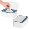 Picture of 2 Pack Wipes Dispenser, Wipe Holder for Baby & Adult, Seposeve Refillable Wipe Container, Keeps Wipes Fresh, One-Handed Operation. Non-Slip, Easy Open/Close Wipes Pouch Case(2 Blue)