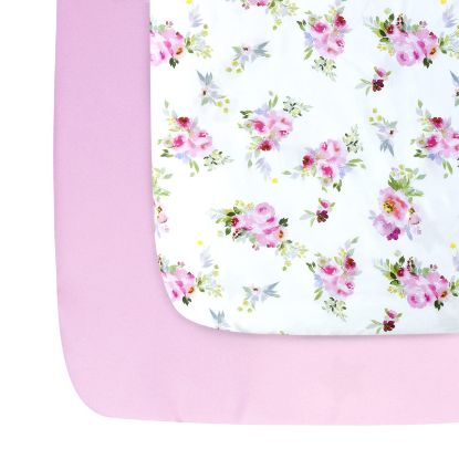 Picture of Pack and Play Sheets Girl, 2 Pack Mini Crib Sheets, Stretchy Playard Fitted Sheet, Compatible with Graco Pack n Play, Soft and Breathable Material, Floral