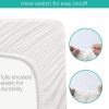 Picture of 100% Cotton Bassinet Sheets Compatible with SNOO Smart Bassinet and Chicco LullaGo Portable Sleeper Bassinet, 2 Pack, Ultra Soft Bassinet Sheet, White