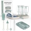 Picture of Momcozy Bottle Brush Set - Baby Bottle Cleaner Kit with Silicone Brush, Nipple Brush, Straw Brush, Soap Dispenser, Drying Rack - 7 in 1 Bottle Cleaning Tool for Home and Travel, Green