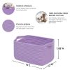Picture of CubesLand Cube Storage Organizer Basket Bin, Cube Shelf Shelves Cotton Rope Basket, Durable Woven Rectangular Basket for Organizing, Nursery Toys Basket, 14x10x7.08IN Purple Basket