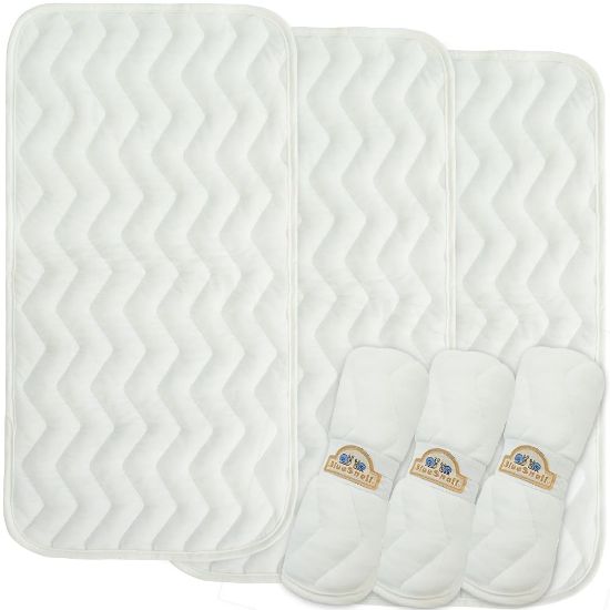 Picture of BlueSnail Waterproof and Portable Baby Changing pad Liners 3 Count,14” x 27”(White)
