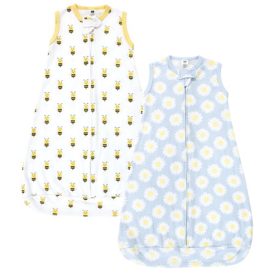 Picture of Hudson Baby Unisex Baby Cotton Wearable Sleeping Bag, Sack, Blanket, Daisy Bee Sleeveless, 3-9 Months