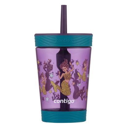 Picture of Contigo Kids Spill-Proof Tumbler with Straw, 14oz., Eggplant with Mermaid