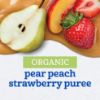 Picture of Gerber Stage 2 Baby Food, Organic Pear Peach Strawberry Puree Pouch, 2 Servings of Fruit, No Added Sweetener, No Artificial Colors or Flavors, 12-Pack