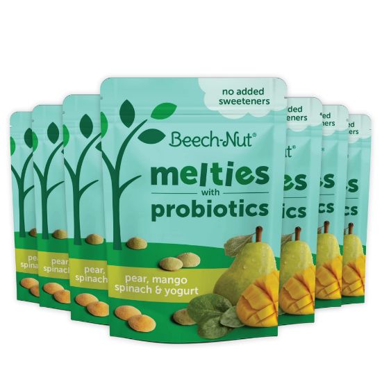 Picture of Beech-Nut Probiotic Melties Baby & Toddler Snack Melts, Pear Mango Spinach Yogurt, 1 oz (7 Pack)