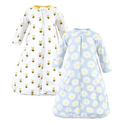 Picture of Hudson Baby Unisex Baby Cotton Wearable Sleeping Bag, Sack, Blanket, Daisy Bee Long Sleeve, 12-18 Months