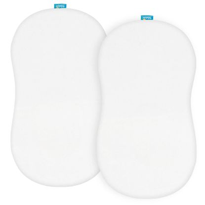 Picture of 100% Cotton Bassinet Sheets Compatible with Halo Bassinest Swivel, Flex, Glide, Premiere & Luxe Series Sleeper, 2 Pack, Ultra Soft Bassinet Sheet for Baby, White