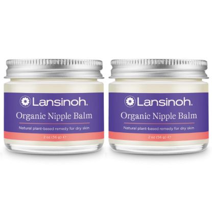 Picture of Lansinoh Organic Nipple Butter, Nipple Cream Safe for Breastfeeding Baby, Postpartum Essentials for Mom, 2 Pack, 4 Ounces Total