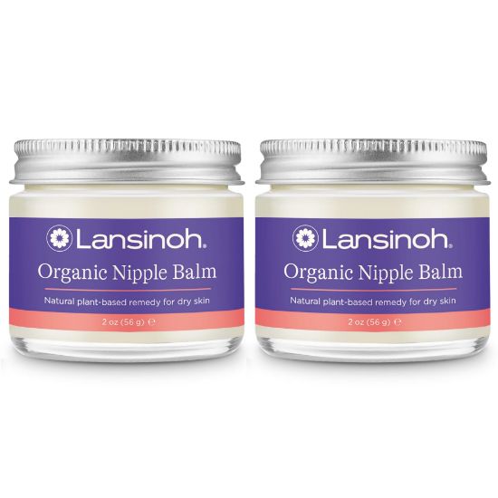 Picture of Lansinoh Organic Nipple Butter, Nipple Cream Safe for Breastfeeding Baby, Postpartum Essentials for Mom, 2 Pack, 4 Ounces Total