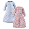 Picture of Hudson Baby Unisex Baby Cotton Long-Sleeve Wearable Sleeping Bag, Sack, Blanket, Pink Blue Pretty Floral, 3-9 Months