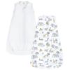 Picture of Hudson Baby Unisex Baby Cotton Wearable Sleeping Bag, Sack, Blanket, Neutral Safari World Sleeveless, 3-9 Months